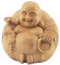 Lucky Shop JAPAN ORIGINAL God Hotei Buddha Holzfigur Glücksbringer lächelnd japanische Wohnkultur Palmgröße Naturholz Höhle Handwerk Büro Wohnküche Feng Shui Dekor 5,1 x 5,1 cm