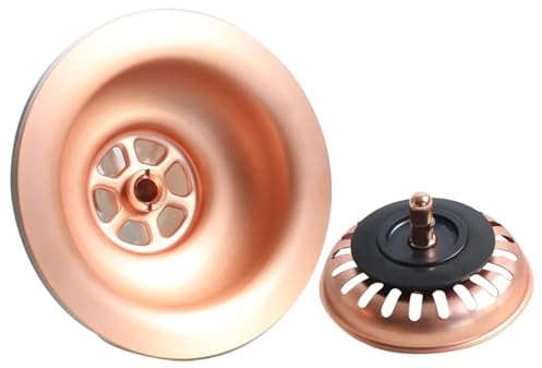 FMBC Kit de residuos de Drenaje, colador de Fregadero de 114MM (4,5 ), escurridor de Color Oro Rosa Cepillado XK223C043
