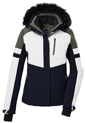 killtec Damen Skijacke/Funktionsjacke in Daunenoptik mit abzippbarer Kapuze und Schneefang KSW 101 WMN SKI QLTD JCKT, midnight, 42, 42038-000