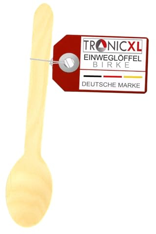 TronicXL 1000 cucchiai usa e getta in legno, posate usa e getta, cucchiai in legno, cucchiai da campeggio, barbecue, cucchiai usa e getta