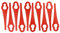 vhbw 10x Ersatz-Messer kompatibel mit Einhell RG-CT 18/1 Li, GE-CT 18 Li Rasentrimmer - Ersatzklinge Rot, Nylon/Kunststoff