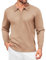 COOFANDY Herren Pullover mit Viertelreißverschluss Strick Leichte Polo Pullover Freizeit Business Pulli Khaki L