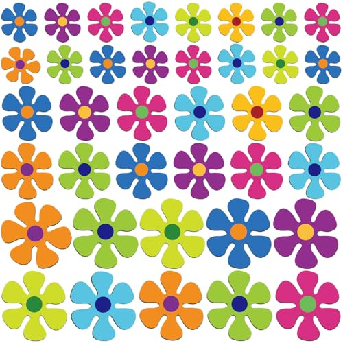 Outus 48 Stück Blumenmagnete für Auto, magnetische Autoaufkleber | Lustige niedliche UV-beständige wasserdichte 60er 70er Jahre Hippie Retro Blume Auto Magnete Dekoration für Kühlschrank