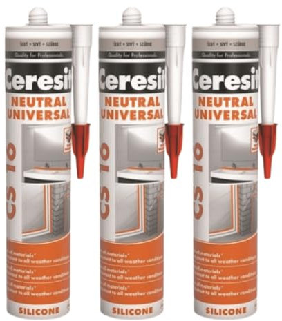 Neutral Silikon Universal Grau- Dichtstoff für Fassaden und Fensteranwendungen -Ideal zum Füllen von Fugen -Geruchslos - Witterungsbeständig (3 x 280ml)