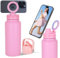 Icesip 32oz Water Bottle with Magnetic Phone Holder, Stainless Steel Water Bottles Compatible with MagSafe Phone Mount and Tripod for iPhone, Double Walled Insulated tumbler for Gym Sport, Pink