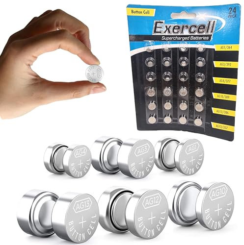 24pcs Alkaline AG Button Cell Batteries, Mixed Button Battery, Calculator Toys Button Batteries, Watch Batteries 1.5 Volt Sizes | AG1/364 AG3/392 AG4/377 AG10/389 AG12/386 AG13/357 Coin Batteries