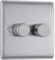 AMK® BG 2 Gang 2 Way Push Brushed Steel 400W Dimmer Switch For Fluorescent Incandescent and Other Variable Brightness Lamps