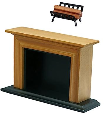 TOYANDONA 1ensemble Miniature De Cheminée avec Pile De Modèle De Décor pour Maison De Poupée Cheminée