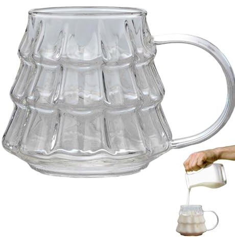 Rrlihjgu Taza de café de árbol de Navidad, bonita taza de té, taza de leche de vidrio, tazas transparentes de árbol de Navidad, taza de café de invierno, adorable taza de té de Navidad, taza de té