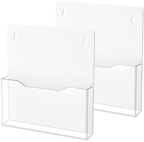 Rarapop Lot de 2 porte-documents magnétiques en acrylique à suspendre pour armoires, tableau blanc, réfrigérateur