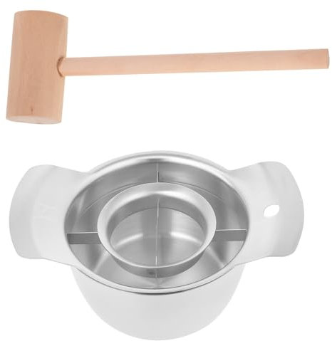 BAOBAOHU Pomegranate Peeler Stainless Steel Pomegranate Deseeder, Pomegranate Arils Removal Tool Peeling Tool Fruit Peeler with Bowl Wooden Hammer for Home Kitchen Gadget