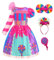 Generisch Lutscher Süssigke Kleid Mädchen Lollipop Kostüm für Rollenspiel Candy Prinzessin Kleid märchenhafte Welt Allerheiligen Party Kleid Festlich Kostüm für Karneval Party Fasching