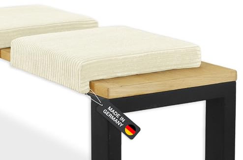 Lycce Bankauflage Klemmkissen 1 Leiste Cordstoff extra Polsterung, Banktiefe ab 35 cm (vanille)