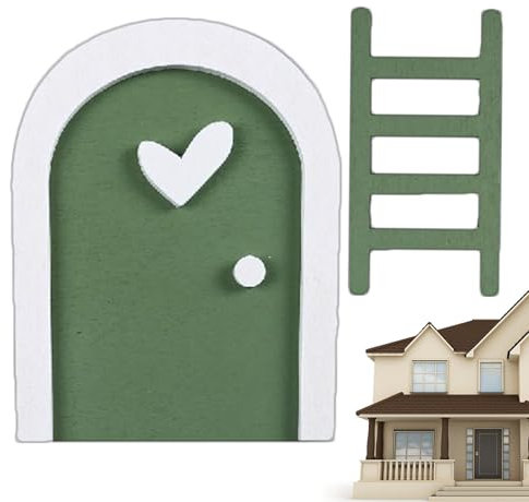 Porte fatate per alberi, casetta da giardino fatato | Mini porta delle fate in legno con decorazione da giardino | Artigianato decorativo per decorazioni da giardino, accessori per case sull'albero pe