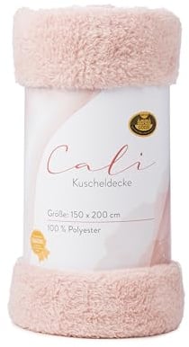 Gözze - Kuscheldecke Cali, Herrlich Flauschige und leichte Wohndecke, Sofadecke aus 100% Polyester, ca. 210 g/m², 150 x 200 cm - Altrosa