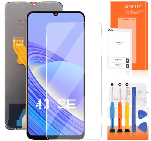AGCUT Pantalla para TCL 40 SE LCD para TCL 40 SE LCD T610K T610K2 T610P T610P2 Pantalla táctil Digitazer Assembly con Kit de Reparación (Negro)