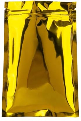 Plastic Zipper Bags, 100Pcs/Lot Glossy Black Aluminum Foil Zip Lock Bag Self Seal(Gold,15x22cm)