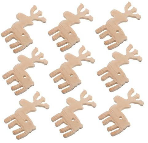 TEMPNAP 10stücke Teiliges DIY Holz Rentier Handgeschnitzte Holzfiguren Baumschmuck Zum Basteln Rustikale Weihnachtsdeko Für Zuhause Büro Festliche Baumdekoration