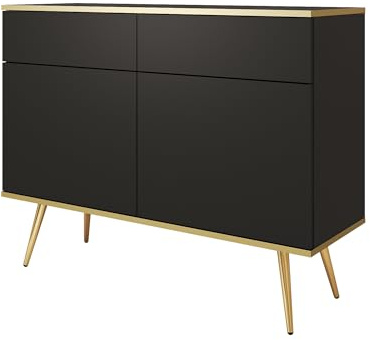 Kommode Banff KSZ107 L2 R2 Schwarz 107x85x39 cm