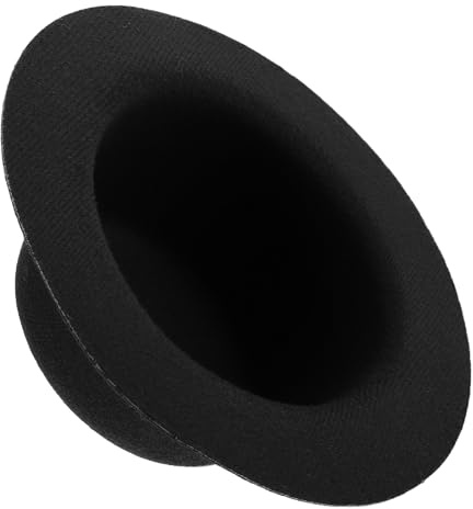 Warmhm Mini Schwarzer Lolita Hut Für Puppen Plüschhandwerkshut Als Mini-Puppenzubehör Handgefertigter Topper Für Party Hochzeit Cosplay Und Festliche Dekoration