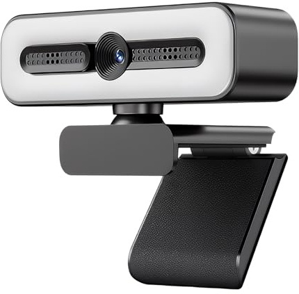 nilic 4K Webcam for PC with Dual Noise-Cancelling Microphone, Autofocus USB Camera with Privacy Cover and Fill Light, 120° FOV, Plug and Play, Webcam for Laptop Teams Zoom Live Streaming