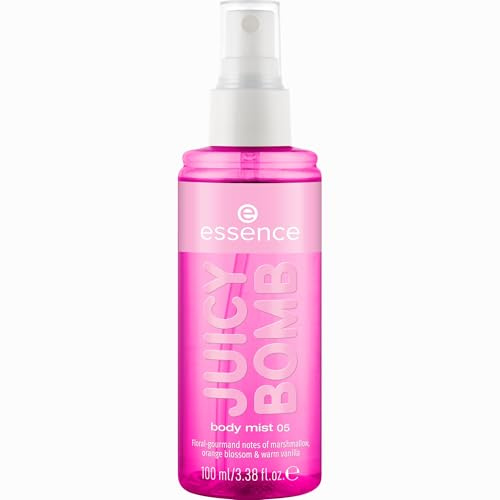 essence JUICY BOMB body mist Nr. 05 Transparent vegan Eau de Toilette 100ml | Body Mist, Süß, Softes Finish, Blumigem Gourmand-Duft