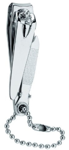 Herbertz Messer Nagelknipser mit Feile, kleine Anhängekette, grau, M, 1010148710