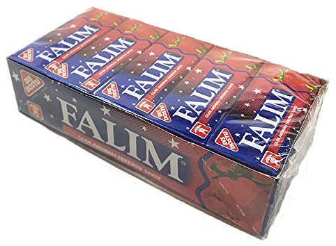 Falim Sugarless Plain Gum, Strawberry Flavored, 100 Piece