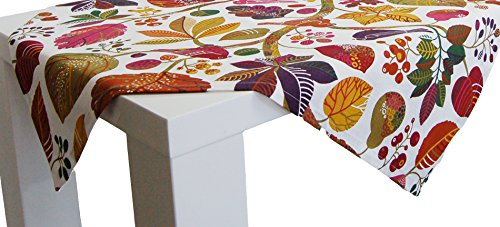 beties „Zauberwald“ Mitteldecke ca. 80x80 cm Tischdecke in interessanter Größenauswahl hochwertig & angenehm aus 100% Baumwolle (Elfenbein-bunt)