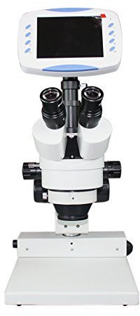 Radical Microscope trinoculaire numérique pour soudure et transplantation de cheveux avec écran LCD 15,2 cm et carte SD intégrée 200 mm