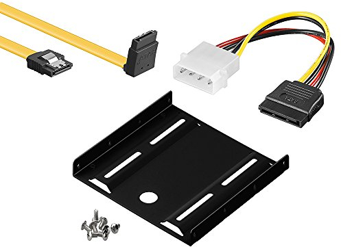 baytronic SSD Einbau-Kit für interne SSD/HDD inkl. Einbaurahmen für 6,4 cm inkl. SATA 3 Kabel gedreht 0,5 m