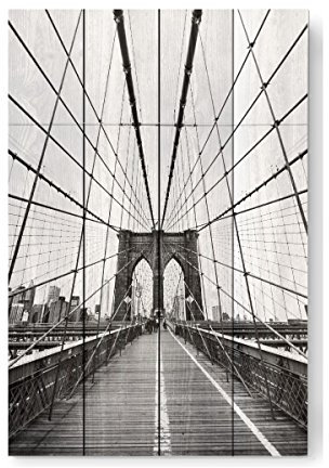 artboxONE Holzbild 60x40 cm Städte/New York Netz von New York von Künstler Florian Kunde