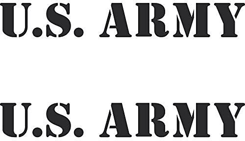 GreenIT 2 Stück Schriftzüge 30cm matt schwarz US Army USA MP Auto Aufkleber Tattoo Deko Folie Klebefolie