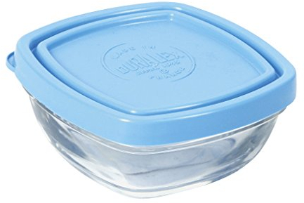 Duralex - Coupelle Carrée 9cm Lys avec couvercle bleu