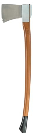 Helko Werk Vario Schwere Universalaxt 1800g 90 cm C50 Stahl, Hickorystiel | Geschmiedete Klinge zum Fällen mit wechselbarem Kopf und Stiel und Stahlstielschutz Made in Germany