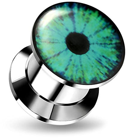 Monster Piercing 6MM Teufels Auge Logo Piecture 316L Gewinde innen doppelte ausgestellte Ohrenpiercing