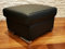 Quattro Meble Schwarz Echtleder Hocker aufklappbar mit Stauraum Sitzhocker Rindsleder Sitzwürfel 60x55 Fußhocker Polsterhocker Echt Leder Puff
