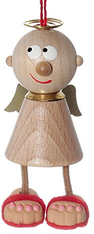 Charly Hängender Engel, Auto Schutzengel (Natur), Holz, Hängeschmuck, Geburtstag, Traditionell