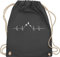 Turnbeutel Rucksack - Symbol und Zeichen Outfit - Herzschlag Berge - Unisize - Dunkelgrau - sporttaschen berg ekg sporttasche schneeberg stofftasche bergsteiger baumwolle bergsteigen kordel