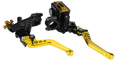 Rm 250 1993 Clutch Lever-Hauptbremszylinder Reservoirhebel Motorrad Hauptbremszylinderhebel 1 Paar 7/8(22Mm) Universal Motorrad Bremskupplung Hauptzylinder Ausgleichsbehälter Hebel Gold