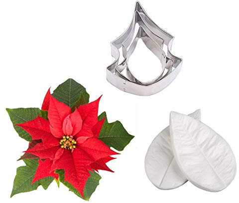 AK ART KITCHENWARE Weihnachts-Formen und Fondant-Ausstechformen, Blütenpaste, Weihnachtsstern, Werkzeug-Set zum Dekorieren von Kuchen