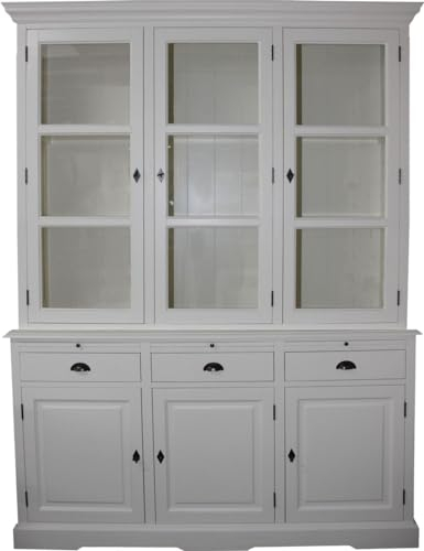 Casa Padrino Landhausstil Küchenschrank Weiss 167 x 51 x H. 219 cm - 2 Teiliger Küchenschrank