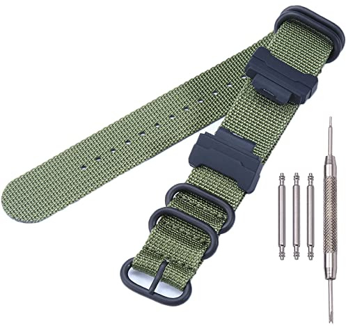 MCXGL Heavy Duty Nylon Uhrenarmband mit Adapter 16mm kompatibel mit GShock Dw5600 GW6900 GA110 GA120 GA100 Herren Watch band