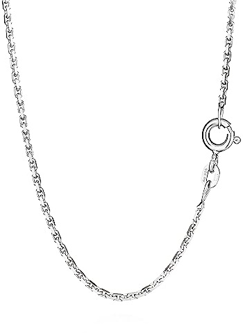 NKlaus Massive Ankerkette Collier 925 Silberkette Diamantiert 1,3mm breit