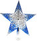 JMAHM Weihnachtsbaumspitze mit Weihnachtsstern (20 cm, blau-silber)