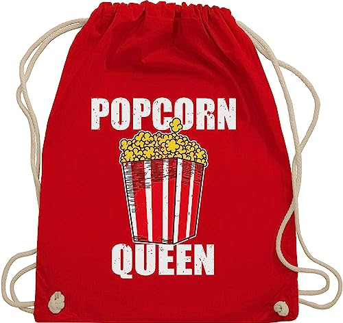 Shirtracer Turnbeutel Rucksack - Karneval & Fasching - Taschen - Popcorn Queen I Knallmais I Puffmais I Popcorn Liebhaber I Pop Corn - Unisize - Rot - tasche karnevalsbeutel faschings popkorn beutel