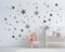 ELES VIDA - 50 Sterne Wandtattoo fürs Kinderzimmer - Wandsticker Set - Pastell Farben, Baby Sternenhimmel zum Kleben Wandaufkleber Sticker Wanddeko - Kleinkinder, Rauhfaser, Grau - Schwarz