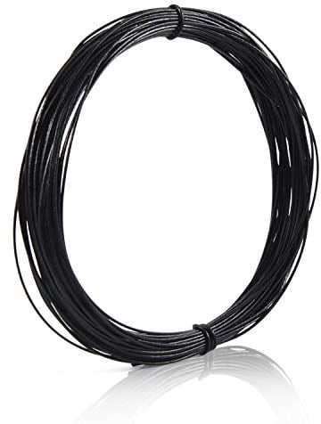 SOSMAR 15M X 1MM Cowhide Round Leather Cords Rope String for Bracelet Necklace Jewelry Making Lanyards DIY Crafts, Black