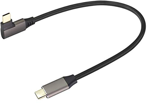 AAOTOKK 90 Degrés USB 3.1 Type C Câble Angle Droit et Gauche 3.1 USB Type C Mâle D'extension Câble Prend en Charge,Données,Audio,Vidéo Câble pour Ordinateur Portable,Téléphone Portable.(0.3M/1Pied)
