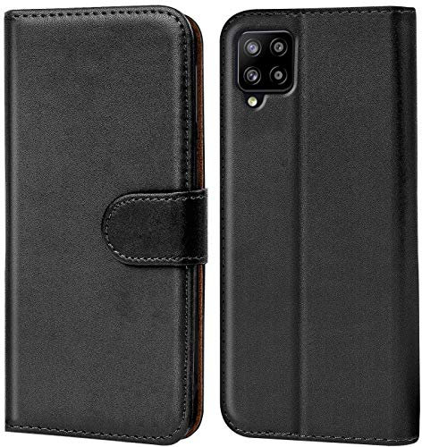 Verco Handyhülle für Samsung Galaxy A42 5G Hülle, Bookcase Tasche Flipcover für Samsung A42 Case [Kartenfächer/Aufstellfunktion], Schwarz